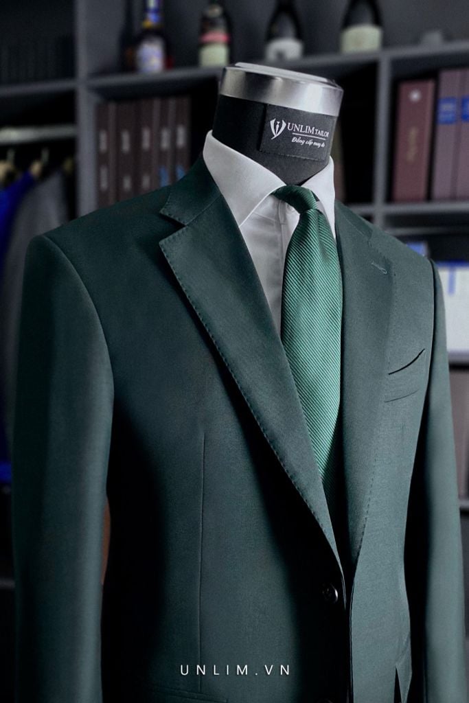 Suit Cổ K Xanh Rêu - detail images